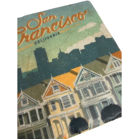 San Francisco Tile Cork Backed Souvenir Drink Coaster 4 Inch - Picture 3 of 6